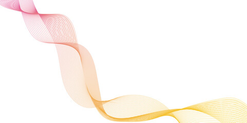 Wall Mural - abstract orange wave line background, white background and orange wave flow, pink and orange wave wi