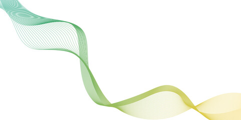 Canvas Print - abstract green wave line background, abstract smooth waves on white background wavy lines illustrati