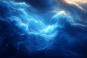 Aufkleber - Vibrant blue ocean waves illuminated by sunlight during a serene day at sea
