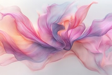 Aufkleber - Colorful flowing fabric creates a beautiful abstract design in soft shades of pink and purple