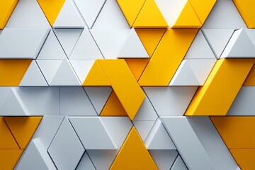 Aufkleber - Colorful geometric pattern featuring yellow and gray triangular shapes arranged in a dynamic design