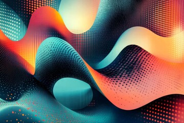 Leinwandbilder - Vibrant abstract design with fluid shapes and dynamic colors creating a sense of movement and energy in a digital space