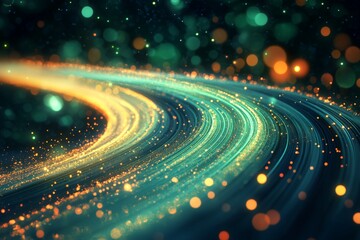 Poster - Colorful light trails creating an abstract background in vibrant hues and sparkling effects