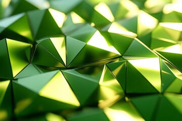 Aufkleber - Shiny green pyramids reflecting light in an abstract geometric pattern