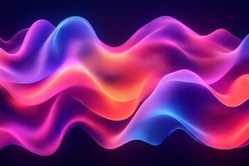 Poster - Colorful wave patterns flow harmoniously in a digital abstract design suitable for backgrounds and graphics