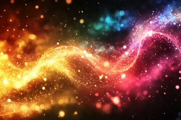 Leinwandbilder - Vibrant abstract swirl of light and color creating a cosmic atmosphere in a digital artwork