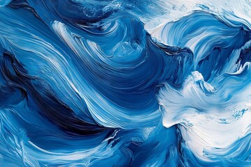 Aufkleber - Swirling blue waves celebrate the beauty of abstract art and texture in a vibrant display of creativity