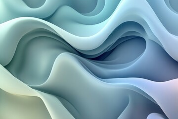 Aufkleber - Abstract flowing shapes create a serene blue environment at dusk