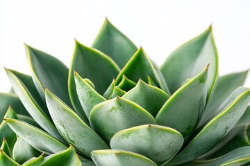 Aufkleber - Succulent plant with thick green leaves arranged in a spiral pattern close to the camera
