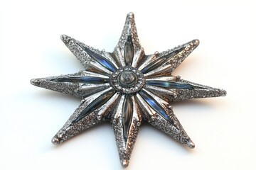 Poster - Decorative star-shaped brooch with intricate details and shimmering accents created by an unknown artist