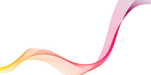 Poster - a abstract yellow pink smoke on wave line white background, flowing ribbon of orange fabric softly s
