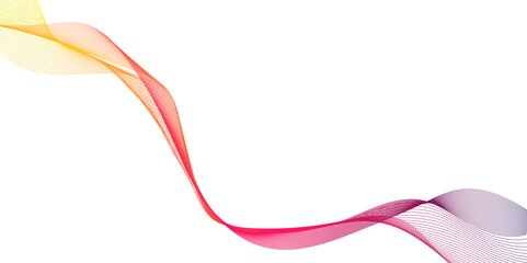 Poster - a abstract yellow pink smoke on wave line white background, flowing ribbon of orange fabric softly s