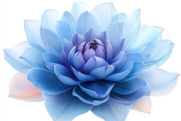 Poster - Beautiful blue lotus flower with intricate petals showcasing shades of purple and blue, symbolizing purity and tranquility