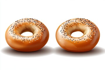 Poster - Unique and delicious bagels topped with sesame and poppy seeds for a perfect snack or breakfast option