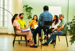 © StockImageFactory - Diverse Indian startup team collaborating on mental health workplace wellness in a business meeting
