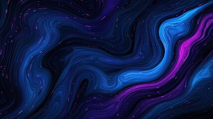 Aufkleber - Abstract Swirling Liquid Marble Texture Dark Blue Purple Neon Background Design