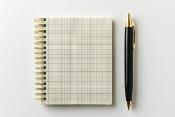 Poster - Blank notebook and pen ready for writing ideas at a clean workspace