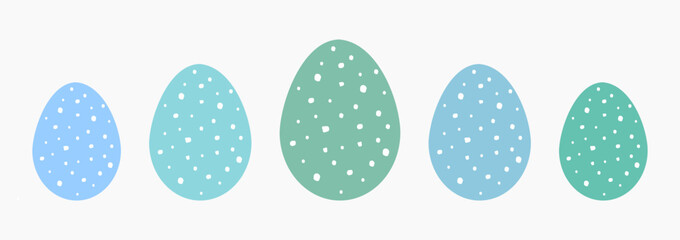 Wall Mural - easter eggs blue collection. vector illustration.