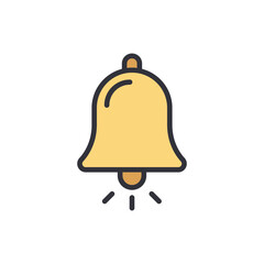 Poster - Bell colored icons, minimalist vector illustration ,simple transparent graphic element .Isolated on white background