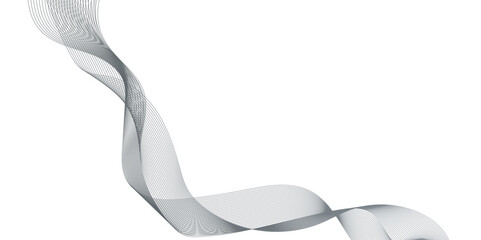 Wall Mural - abstract wave line element for design, black color geometric line animation on white background, abs