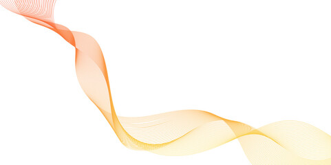 Poster - Abstract dynamic yellow color wave lines, elegant wavy lines Set in a minimalist Style on a clear background, seamless abstract background with flowing particles.