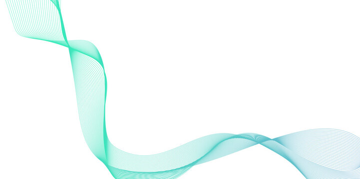 Abstract green wave line element for design, perfect for background designs and digital art projects, Smooth transparent lines in the form of a wave, Abstract soft green wave pattern.