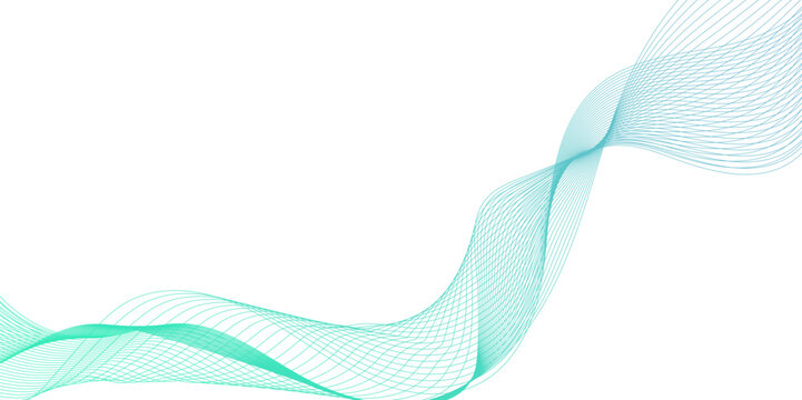 Abstract green wave line element for design, perfect for background designs and digital art projects, Smooth transparent lines in the form of a wave, Abstract soft green wave pattern.