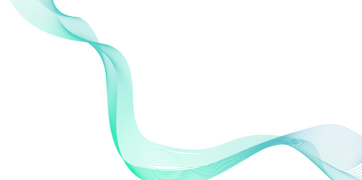 Abstract green wave line element for design, perfect for background designs and digital art projects, Smooth transparent lines in the form of a wave, Abstract soft green wave pattern.