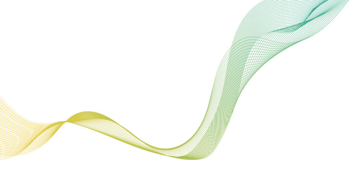 Green white wave line abstract green curve isolated on white or transparent, abstract vector modern gradient white background, soft background for modern abstract design.