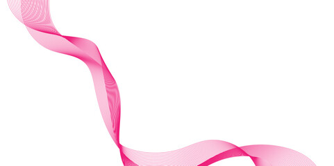 Poster - abstract pink stripes on a white background. Pink wavy ribbon isolated on white background, creative wave line art, vibrant red fabric folds dramatically against a stark white wave line.