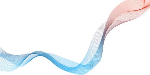 Canvas Print - Abstract wave element for background design, abstract blue wave lines on white background, technology flow tech transparent line stripe energy connection web music and sound.