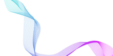 Wall Mural - abstract wave line on white background, abstract purple , blue and pink waves flow gracefully on a w