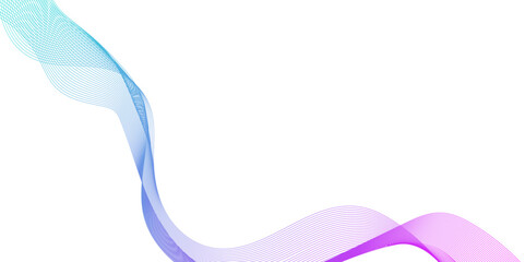 Wall Mural - abstract wave line on white background, abstract purple , blue and pink waves flow gracefully on a w