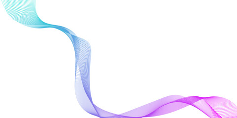 Wall Mural - abstract wave line on white background, abstract purple , blue and pink waves flow gracefully on a w