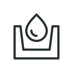 Poster - Concrete drainage channel line icon, irrigation channel vector symbol with editable stroke