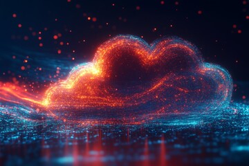 Aufkleber - Digital cloud representing data storage and technology in a futuristic setting