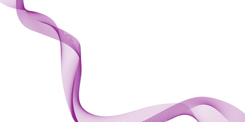 Poster - Purple wave line ribbon isolated, wave lines image for decoration design, elegant flowing purple silk fabric with, abstract purple soft light and airy texture creating a graceful abstract wave design.