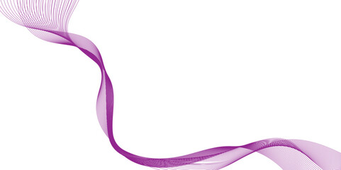 Poster - Purple wave line ribbon isolated, wave lines image for decoration design, elegant flowing purple silk fabric with, abstract purple soft light and airy texture creating a graceful abstract wave design.