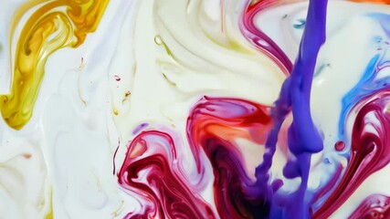 Aufkleber - A swirl of paint with a yellow line coming out of it. The paint is orange and red