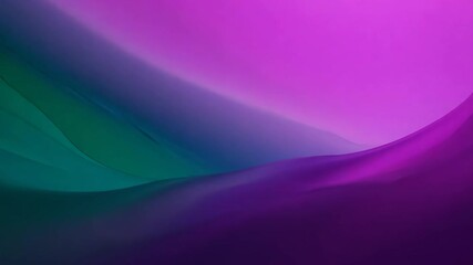 Poster - A colorful background with a green hill. The background is orange and purple
