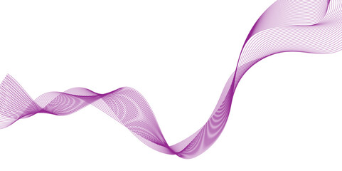 Poster - Purple wave line ribbon isolated, wave lines image for decoration design, elegant flowing purple silk fabric with, abstract purple soft light and airy texture creating a graceful abstract wave design.