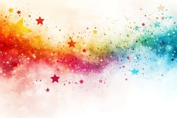 Poster - Colorful abstract design with stars and vibrant hues enhancing a creative atmosphere