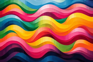 Aufkleber - Vibrant abstract waves in a colorful composition showcasing dynamic movement and harmony