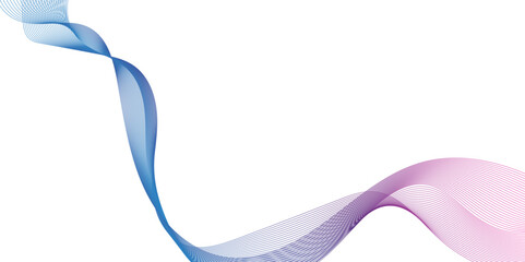 Wall Mural - abstract flowing light blue wave lines on white background, abstract technology wavy curve lines bac