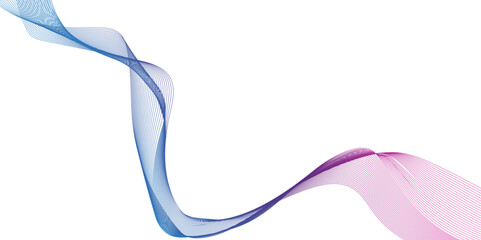 Wall Mural - abstract flowing light blue wave lines on white background, abstract technology wavy curve lines bac