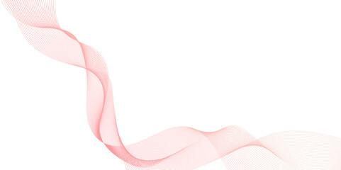 Wall Mural - abstract orange and pink wave line background, delicate pink wave abstract, flowing across white bac