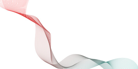 Wall Mural - abstract multicolor gradient wave lines vector, illustration of abstract red gradient white backgrou