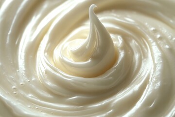 Poster - Creamy texture of freshly whipped frosting swirls in a mixing bowl during baking session