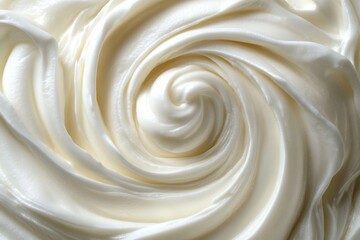 Poster - Creamy swirl texture of freshly whipped filling in a kitchen setting during daylight hours