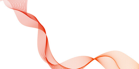 Wall Mural - abstract orange and pink wave line background, delicate pink wave abstract, flowing across white bac